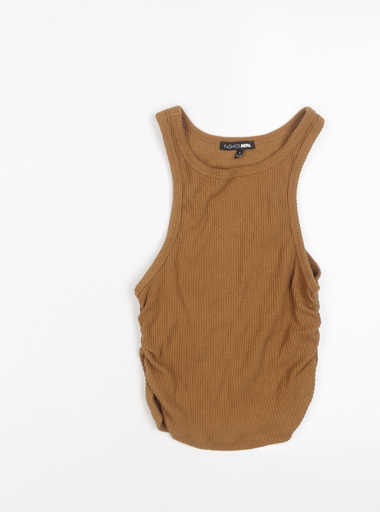 Womens UK Size S Fashion Nova Brown Cropped Tank