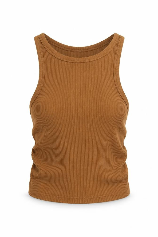 Womens UK Size S Fashion Nova Brown Cropped Tank