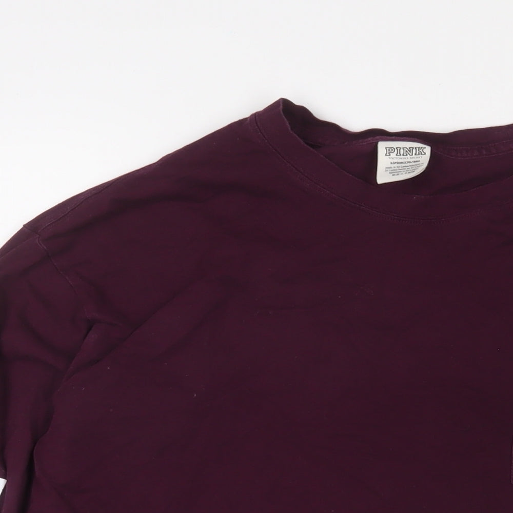 Womens UK Size S PINK Purple Basic T-Shirt