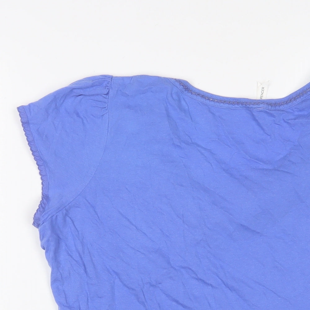 Womens UK Size 18 Marks and Spencer Purple Basic T-Shirt