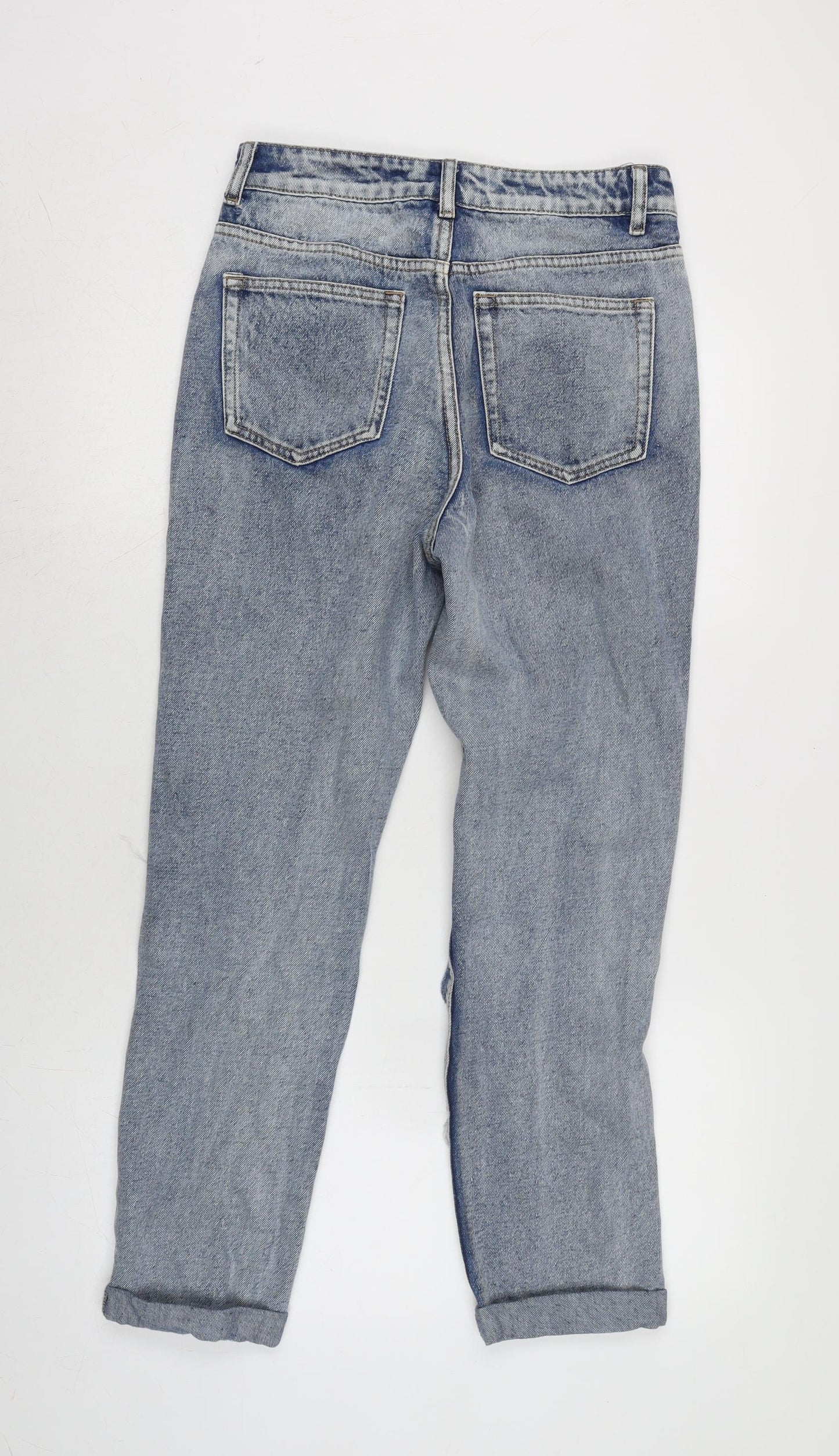Womens UK Size 8 The Rockin Rev Regular Fit Straight Blue Jeans