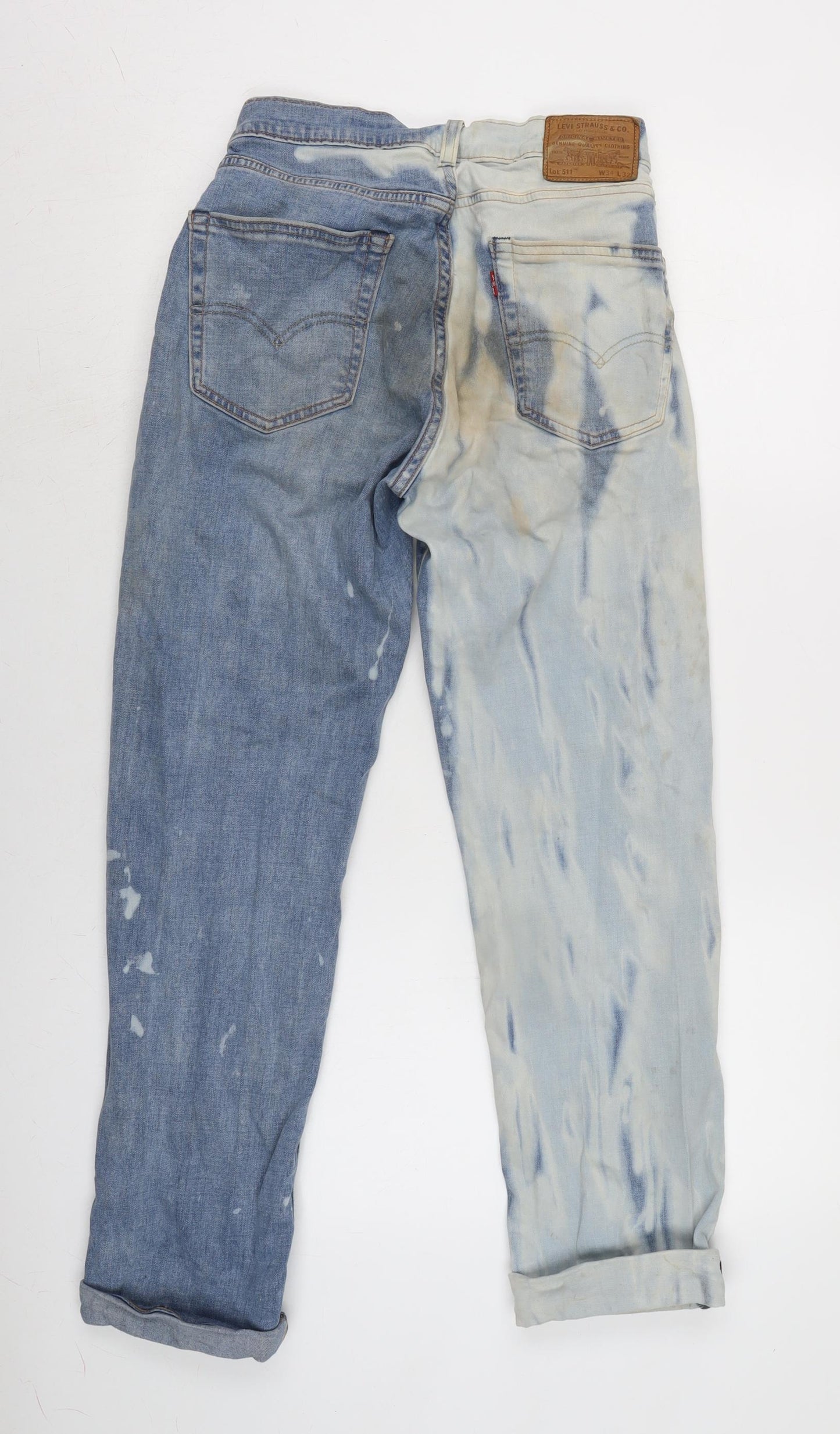 Levi's Mens Blue Cotton Blend Straight Jeans Size 26 in L29 in Regular Zip