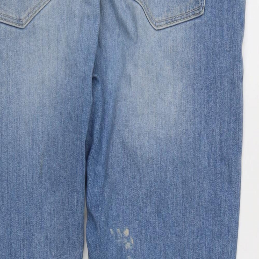 ASOS Mens Blue Cotton Blend Straight Jeans Size 38 in L30 in Regular Zip