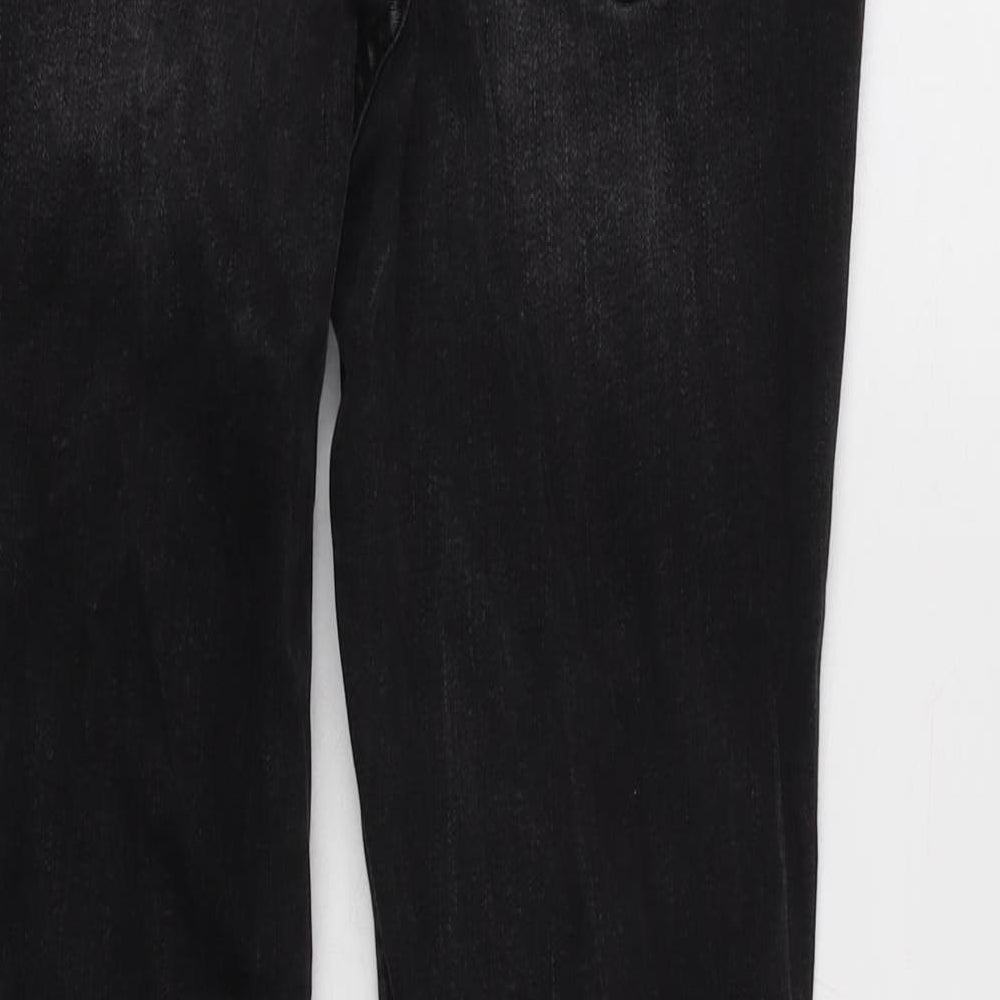 Denim & Co. Womens Grey Cotton Blend Tapered Jeans Size 16 L26 in Regular Zip