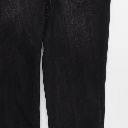 Denim & Co. Womens Grey Cotton Blend Tapered Jeans Size 16 L26 in Regular Zip