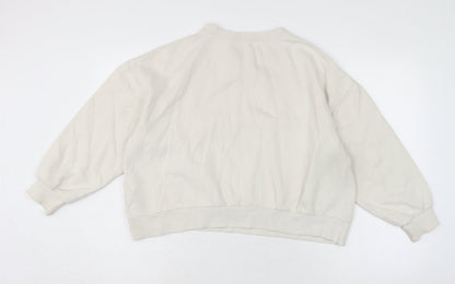 Womens UK Size S Pull&Bear Ivory Pullover Sweatshirt