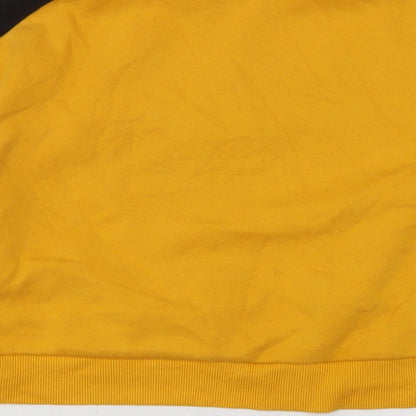 Divided Womens Yellow Cotton Pullover Sweatshirt Size S Zip