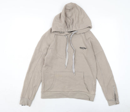MDV Womens Beige Cotton Pullover Sweatshirt Size 8 - Zipped cuffs.