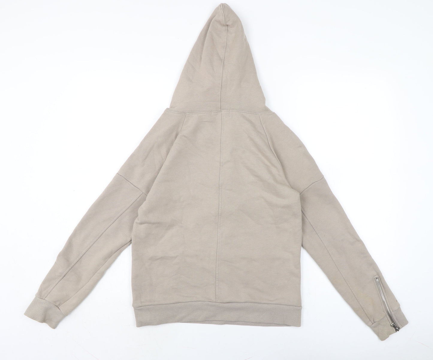 MDV Womens Beige Cotton Pullover Sweatshirt Size 8 - Zipped cuffs.