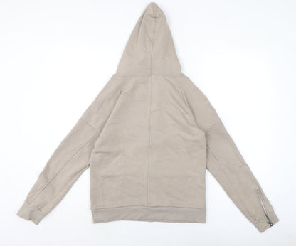 MDV Womens Beige Cotton Pullover Sweatshirt Size 8 - Zipped cuffs.