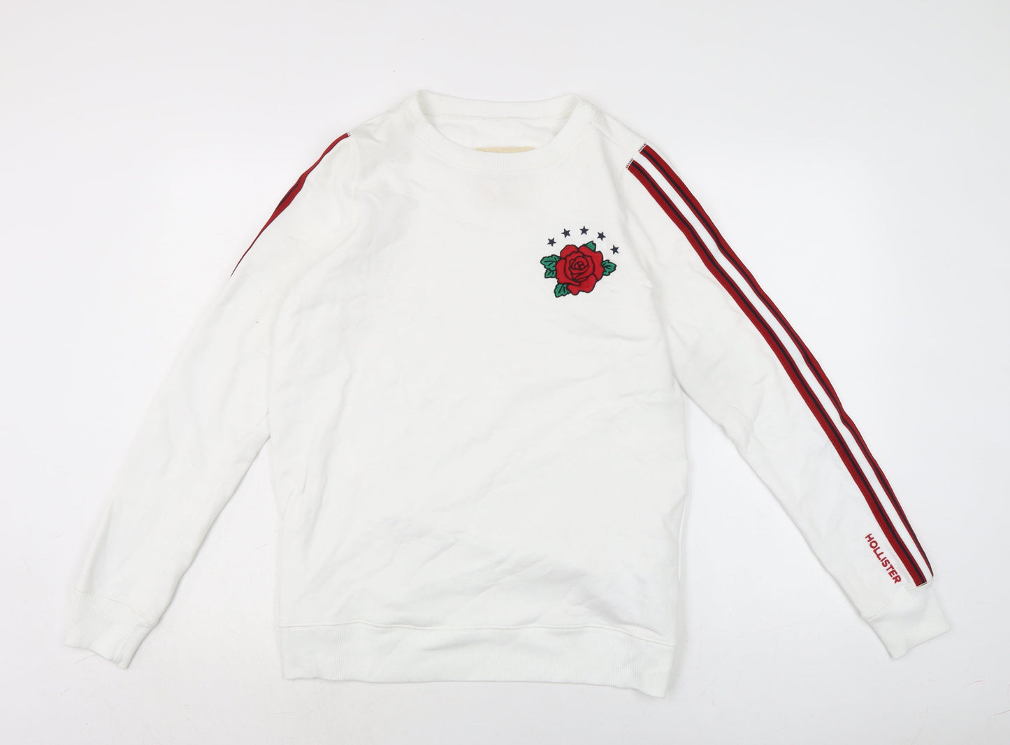 Hollister Womens White Cotton Pullover Sweatshirt Size S