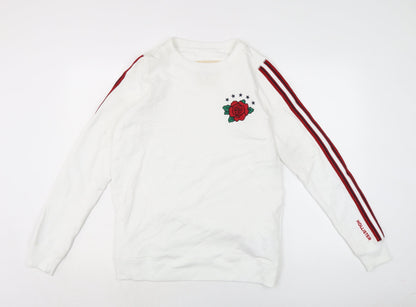 Hollister Womens White Cotton Pullover Sweatshirt Size S