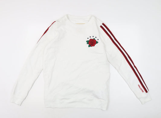 Hollister Womens White Cotton Pullover Sweatshirt Size S