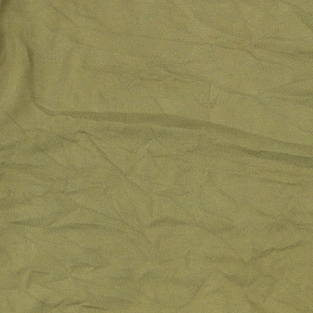 French Connection Mens Green Crew Neck Herringbone Cotton Pullover Jumper Size XL Long Sleeve