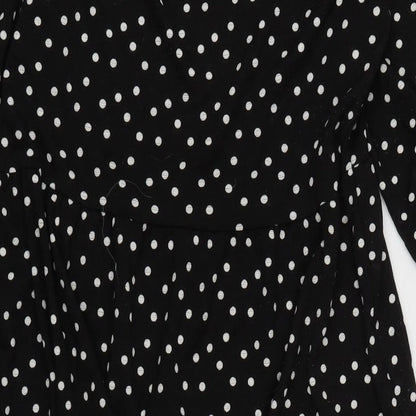 Zara Womens Black Polyester Shift Size S Crew Neck