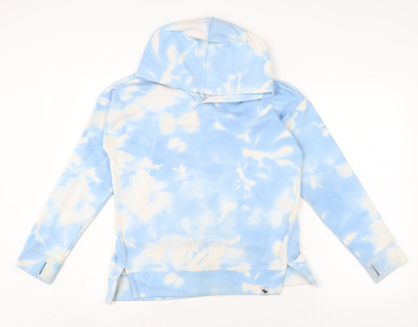 Abercrombie Active Girls Blue Cotton Pullover Hoodie Size 12-13 Years