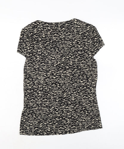 Plantet Womens Black Acrylic Basic T-Shirt Size XS Boat Neck