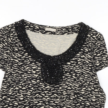 Plantet Womens Black Acrylic Basic T-Shirt Size XS Boat Neck