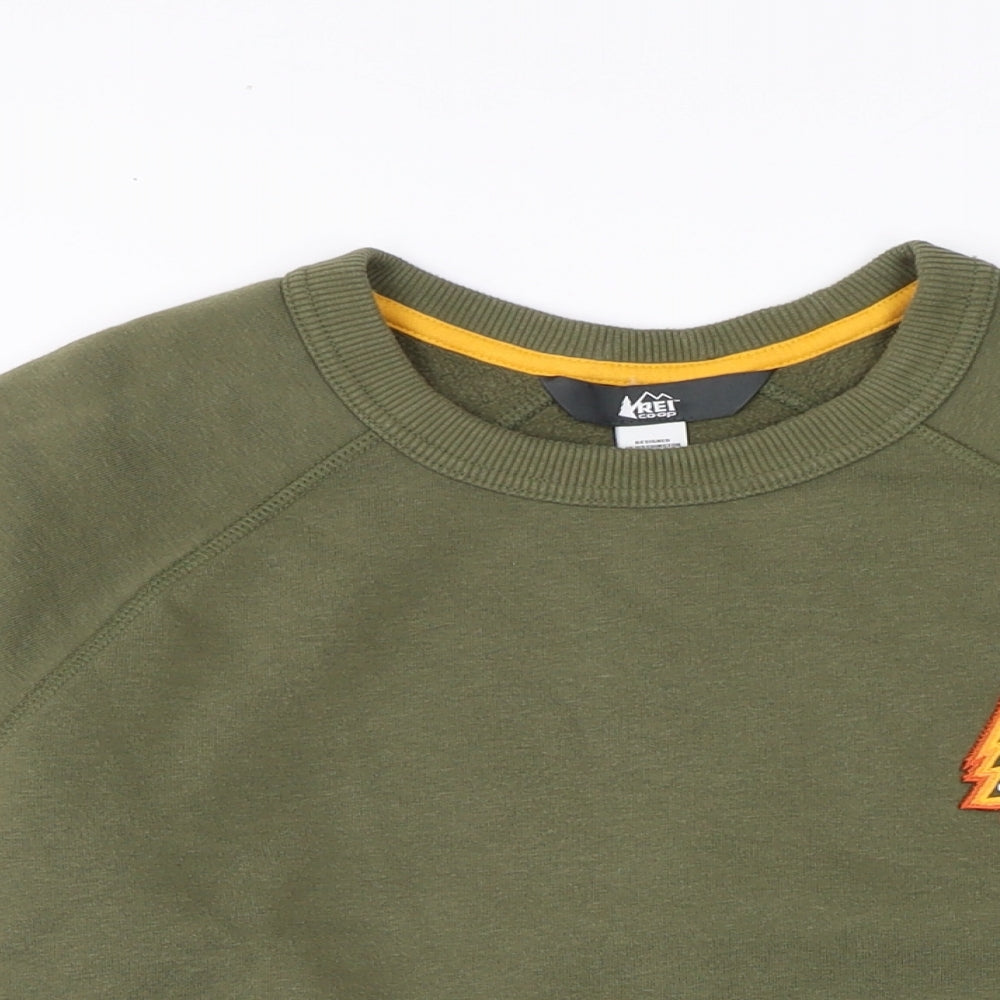 Reicoop Mens Green Cotton Pullover Sweatshirt Size S