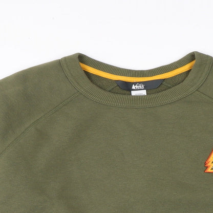 Reicoop Mens Green Cotton Pullover Sweatshirt Size S