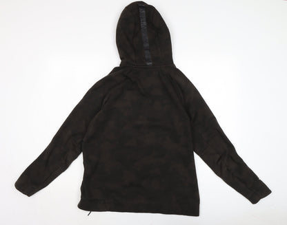 Free The Future Mens Brown Camouflage Cotton Pullover Hoodie Size S - Zip detail to side.