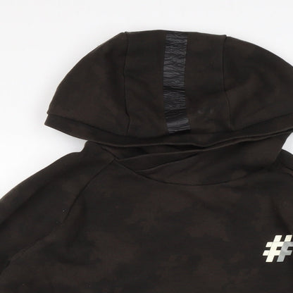 Free The Future Mens Brown Camouflage Cotton Pullover Hoodie Size S - Zip detail to side.