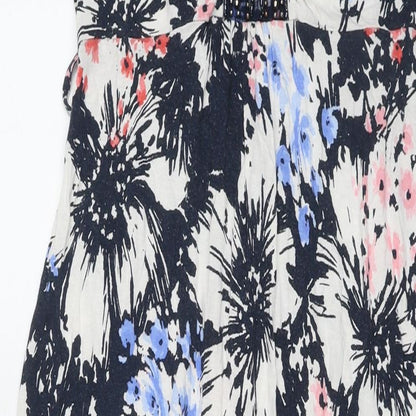 Debenhams Womens Multicoloured Floral Viscose Maxi Size 10 V-Neck Pullover - Beaded Detail