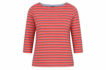Nautica Womens Red Striped Cotton Pullover Sweatshirt Size S Pullover