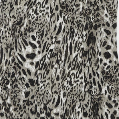 M&Co Womens Grey Animal Print Polyester Maxi Size 10 Round Neck Pullover - Leopard Print