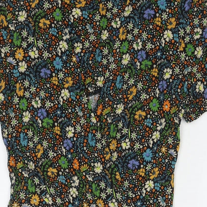 NEXT Womens Multicoloured Floral Viscose Fit & Flare Size 8 V-Neck Pullover