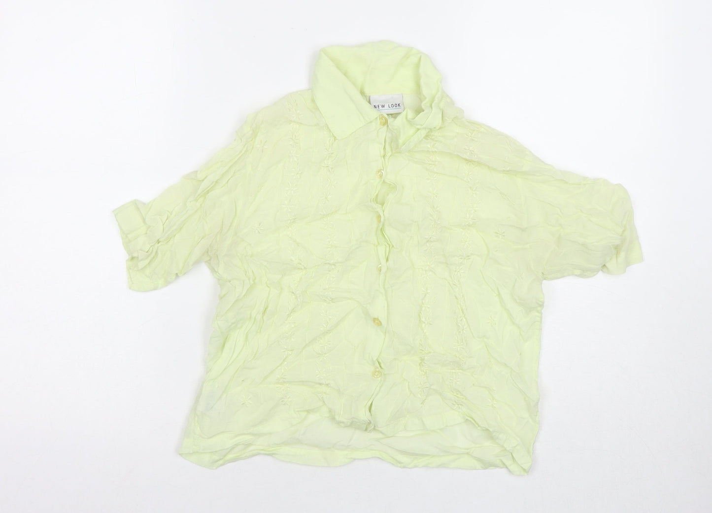 Womens UK Size 12 New Look Yellow Basic Button-Up