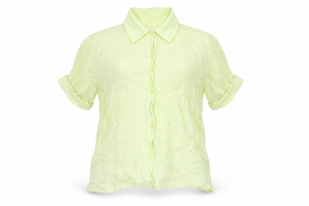 Womens UK Size 12 New Look Yellow Basic Button-Up