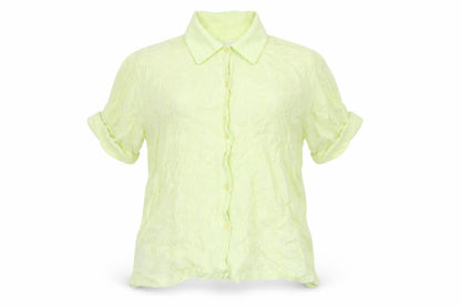 Womens UK Size 12 New Look Yellow Basic Button-Up