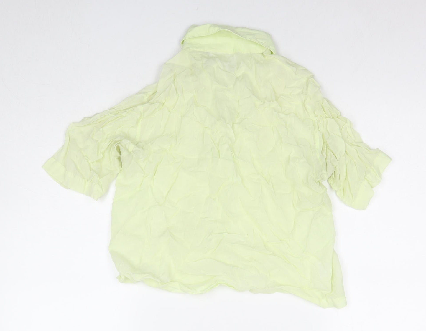 Womens UK Size 12 New Look Yellow Basic Button-Up