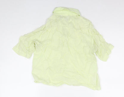 Womens UK Size 12 New Look Yellow Basic Button-Up