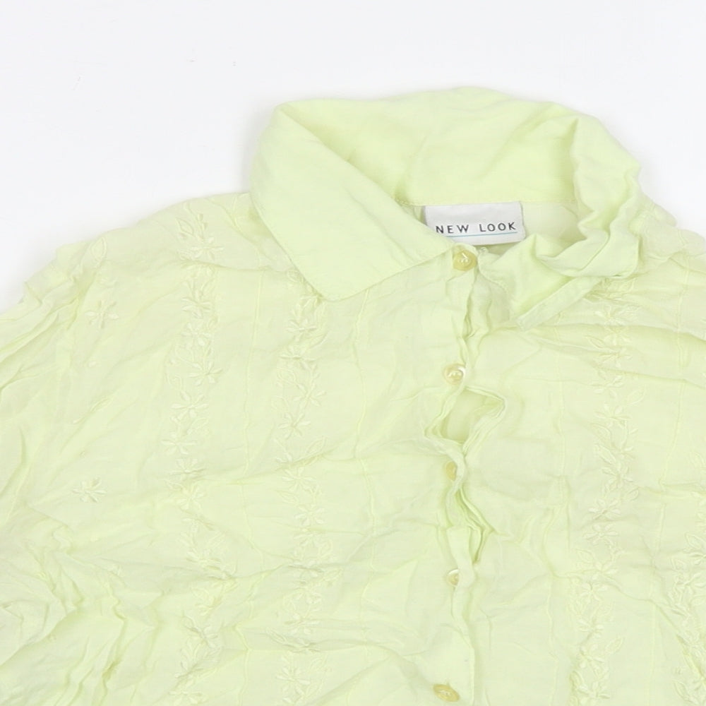 Womens UK Size 12 New Look Yellow Basic Button-Up