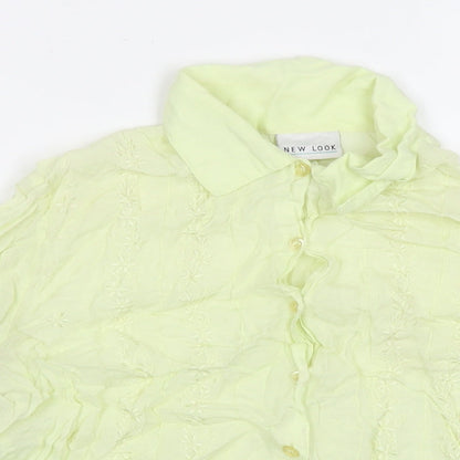 Womens UK Size 12 New Look Yellow Basic Button-Up