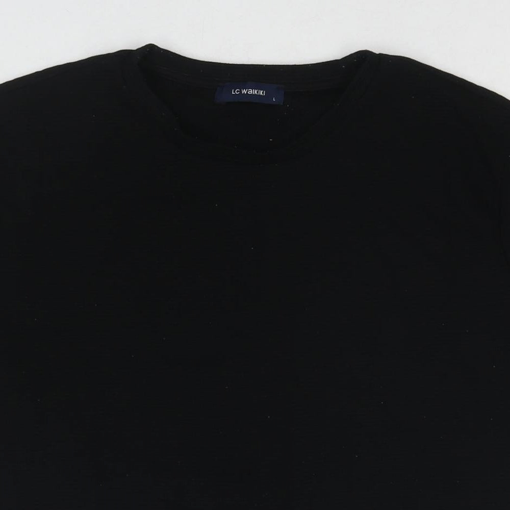 Womens UK Size L LC Waikiki Black Basic T-Shirt