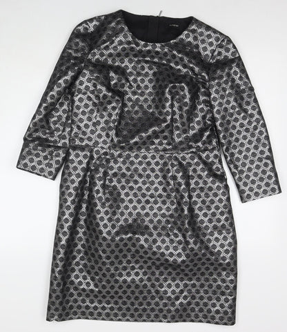 Autograph Womens Silver Polyester A-Line Size 12 Round Neck Pullover