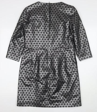 Autograph Womens Silver Polyester A-Line Size 12 Round Neck Pullover