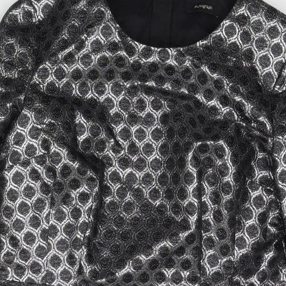 Autograph Womens Silver Polyester A-Line Size 12 Round Neck Pullover