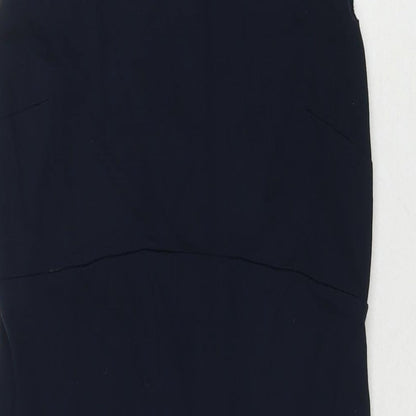 Marks and Spencer Womens Blue Viscose A-Line Size 10 Round Neck Pullover
