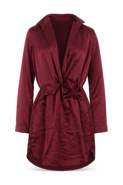 PRETTYLITTLETHING Womens Red Polyester A-Line Size 6 Collared Pullover