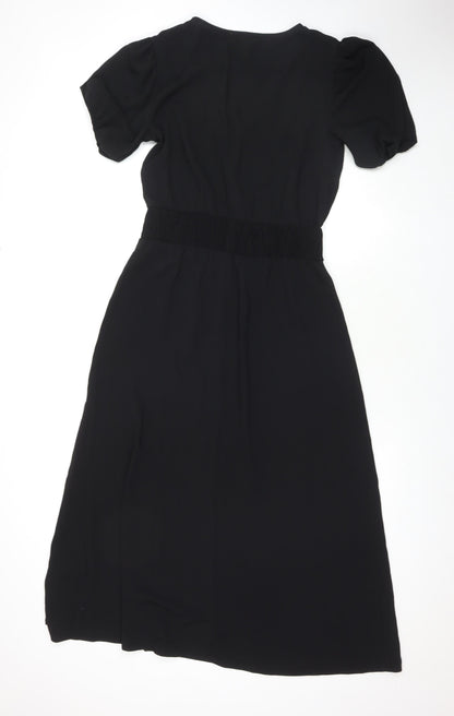 Friends Like These Womens Black Polyester Maxi Size 12 V-Neck Pullover - Side Slit(s)