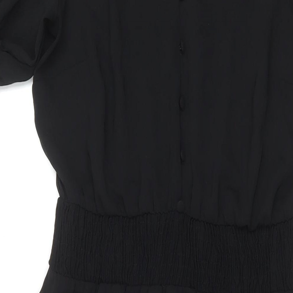 Friends Like These Womens Black Polyester Maxi Size 12 V-Neck Pullover - Side Slit(s)