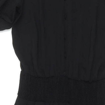 Friends Like These Womens Black Polyester Maxi Size 12 V-Neck Pullover - Side Slit(s)