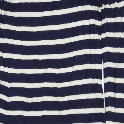 JoJo Maman Bébé Womens Blue Striped Cotton Maxi Size XS Round Neck Pullover