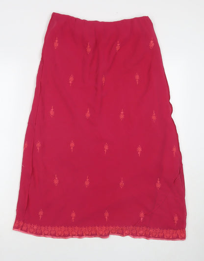 Country Casuals Womens Pink Silk Maxi Skirt Size S