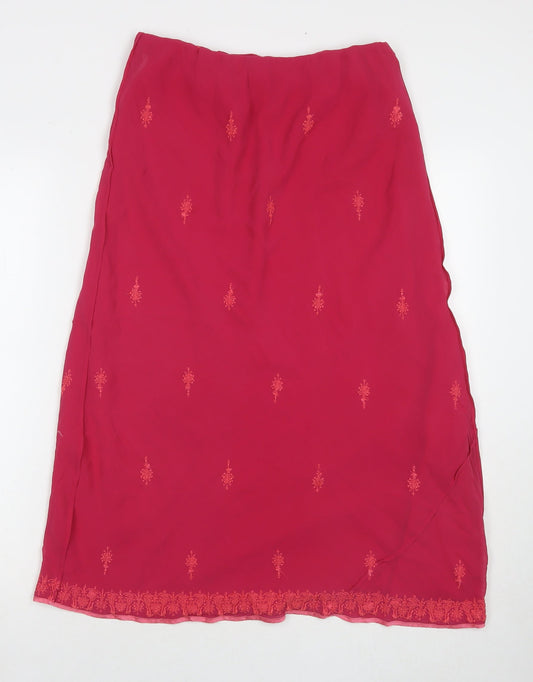 Country Casuals Womens Pink Silk Maxi Skirt Size S