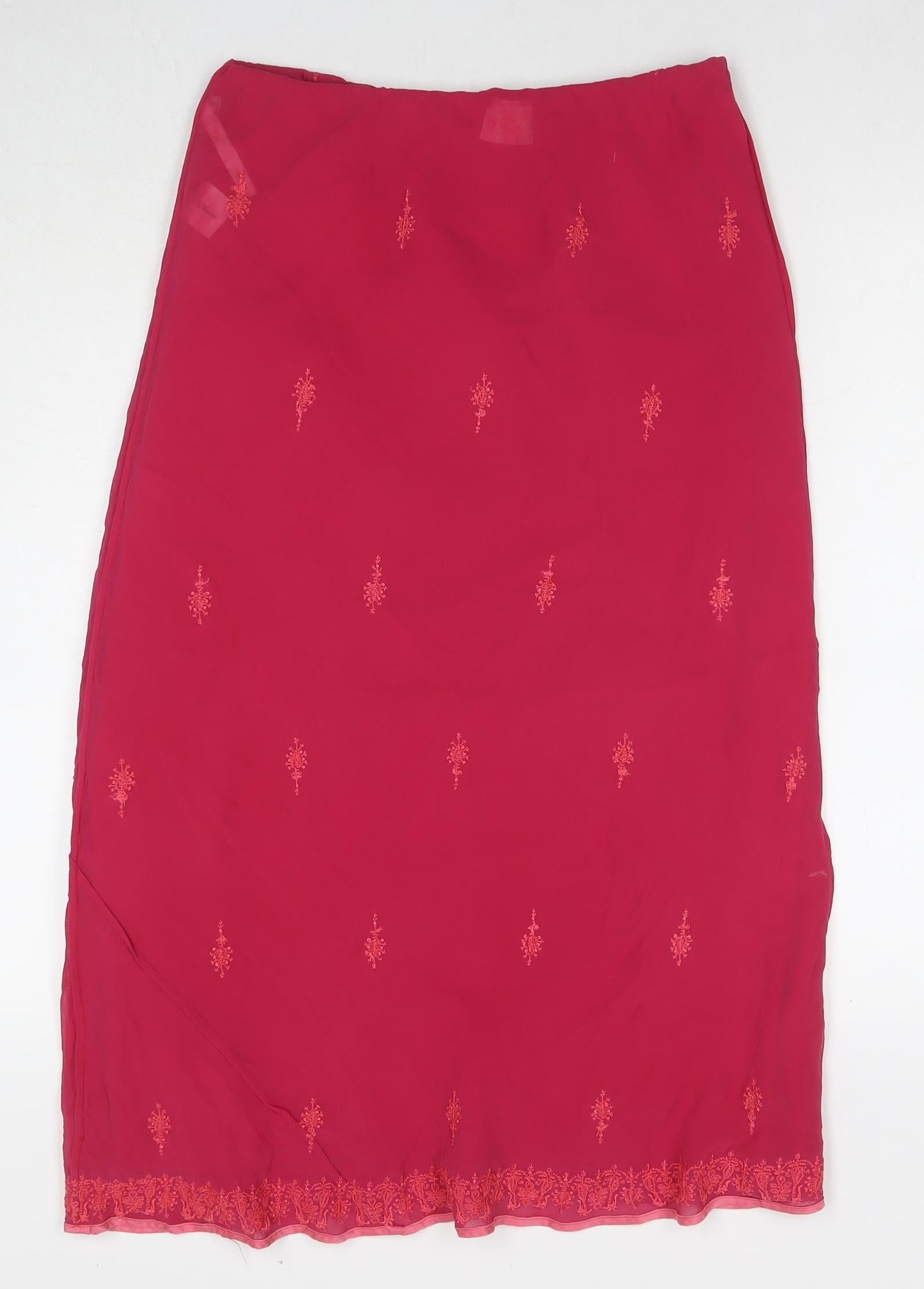 Country Casuals Womens Pink Silk Maxi Skirt Size S